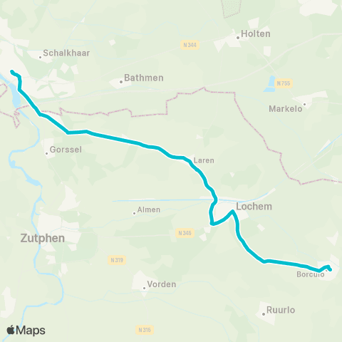 RRReis Deventer - Borculo map