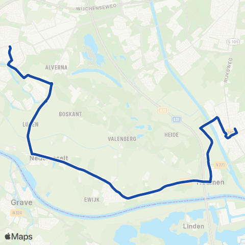 RRReis Malden - Wijchen map