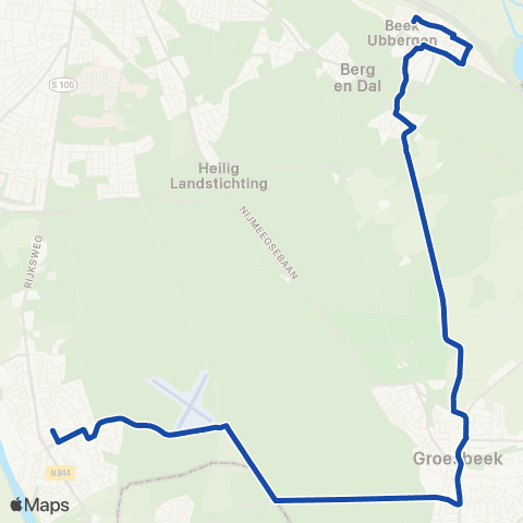 RRReis Beek - Groesbeek - Malden map