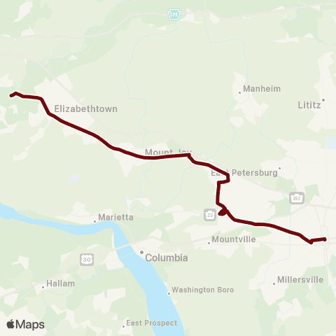 RRTA Elizabethtown map