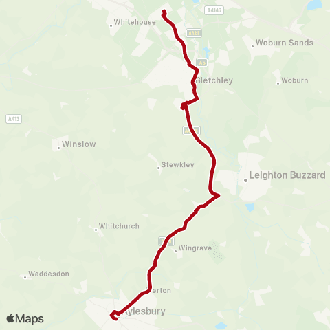 Red Rose Travel Aylesbury Bus Station - The Point map