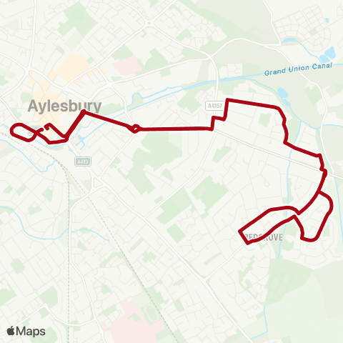 Red Rose Travel Aylesbury Bus Sta - Aylesbury Bus Sta map