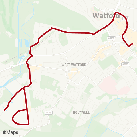 Red Rose Travel Croxley Park - Watford Jct Railway Sta map