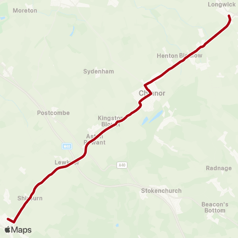 Red Rose Travel Icknield CC - Chestnut Way map