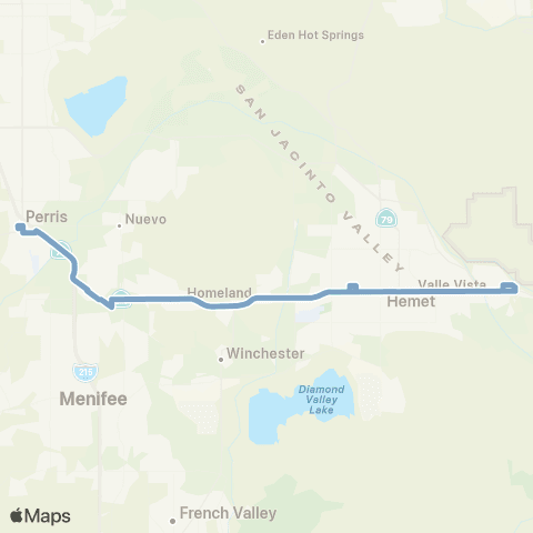 Riverside Transit Agency Florida & New Chicago to Perris STC map