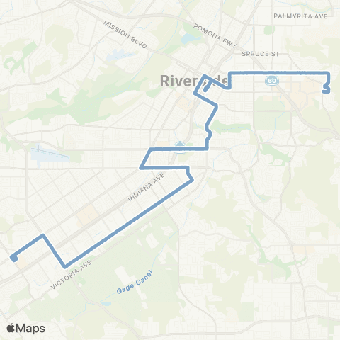 Riverside Transit Agency Riverside / Watkins-Galleria map