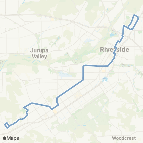 Riverside Transit Agency Corona Hills Plz / La Cadena-Merced map