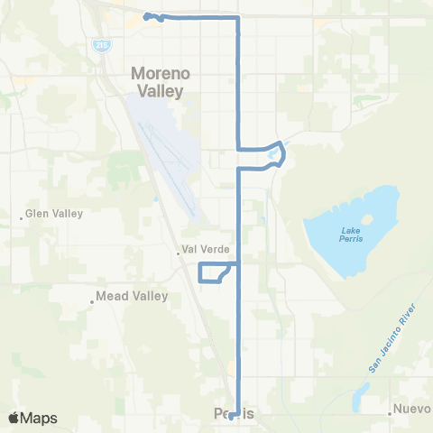 Riverside Transit Agency Mo Val Mall-Perris Station map