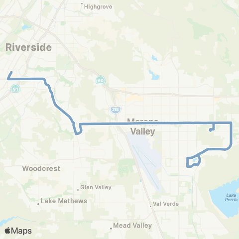 Riverside Transit Agency Mo Val College-Riverside map
