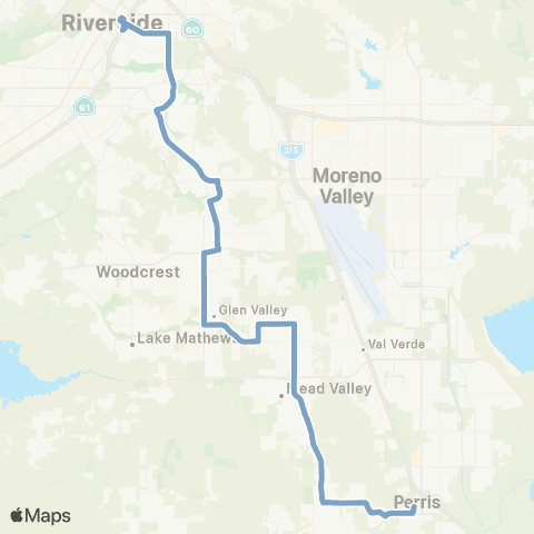 Riverside Transit Agency Riverside Vine St Hub-Perris map