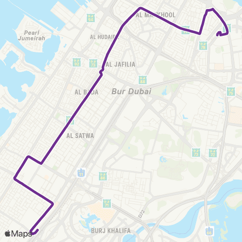 RTA Oud Metha Bus Station - Business Bay MS map