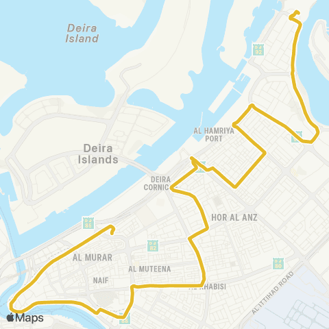 RTA Al Baraha Bus Sta - Mamzar Beach Park map