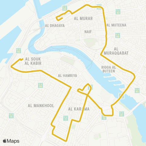 RTA Gold Souq Bus Sta - Al Ghubaiba Bus Sta map