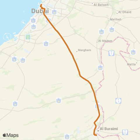 RTA Al Ghubaiba Bus Sta - Al Ain Bus Sta map