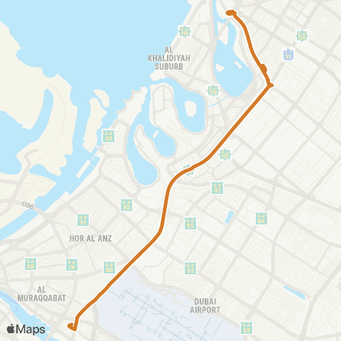 RTA Deira City Ctr Bus Sta - Al Jubail Bus Sta map