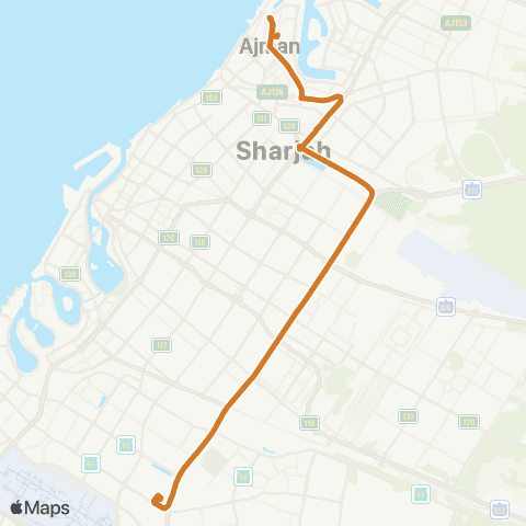 RTA Etisalat MS - Ajman Bus Station map