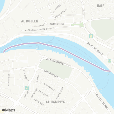 RTA Baniyas MTS - Dubai Old Souq MTS map