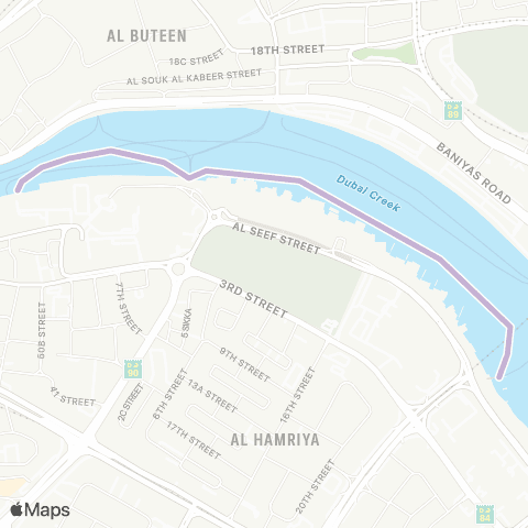 RTA Al Seef MTS - Dubai Old Souq MTS map