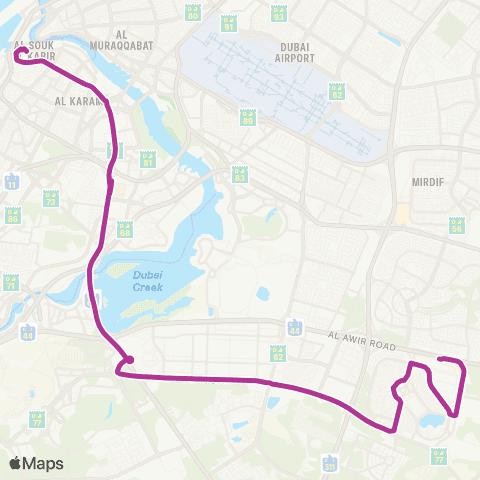 RTA Al Ghubaiba Bus Sta - Int'L City Bus Sta map