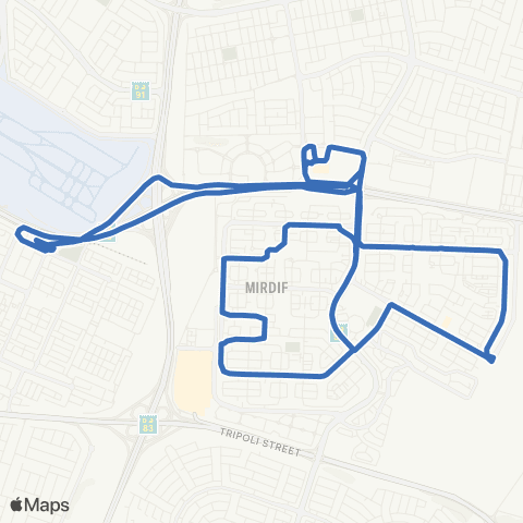 RTA Al Rashidiya Bus Station - Mirdiff West map
