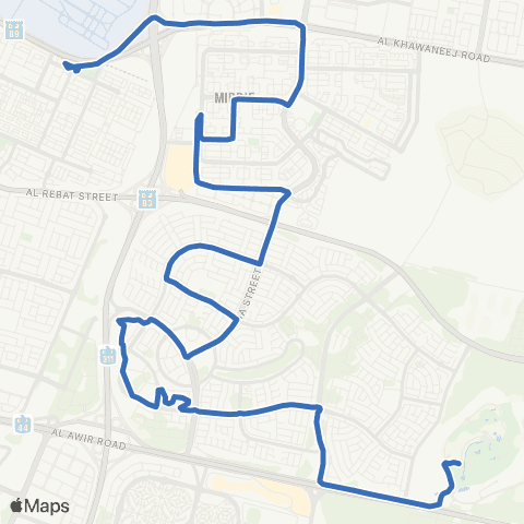 RTA Al Rashidiya Bus Sta - Dubai Safari Park map