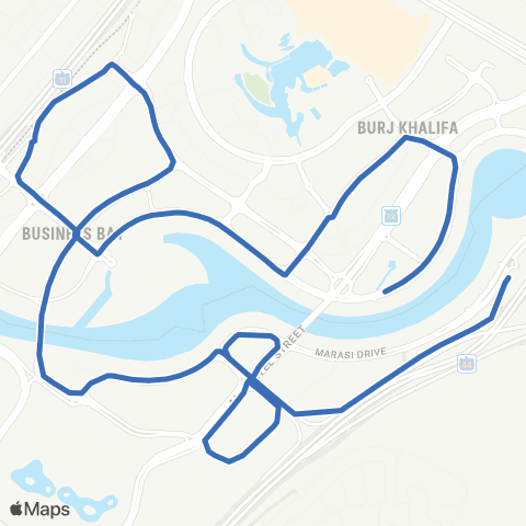 RTA Business Bay 2 Bus Station - Bay Square map