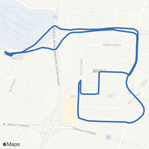 RTA Al Rashidiya Bus Sta - Dtwn Mirdiff Gate map