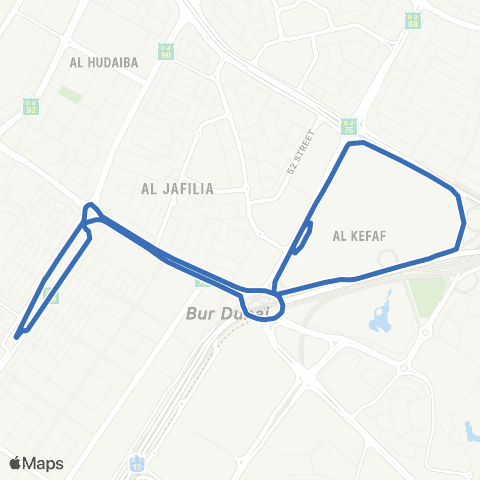 RTA Al Jafiliya Bus Station - Al Satwa map