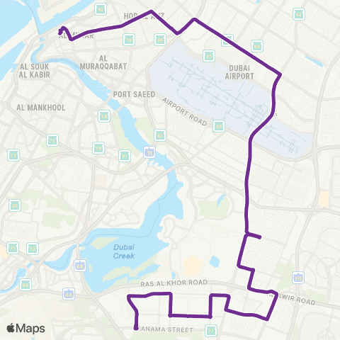 RTA Gold Souq Bus Station - Ras Al Khor map
