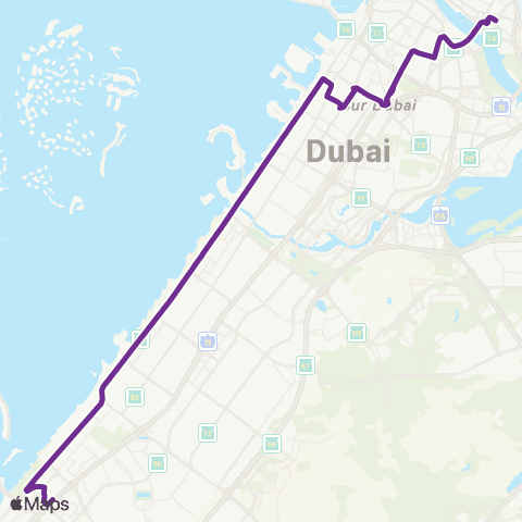 RTA Deira City Ctr Bus Sta - Dubai Internet City MS map