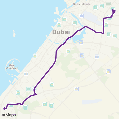 RTA Al Qusais Bus Sta - Jebel Ali Ind'L Area 7 map