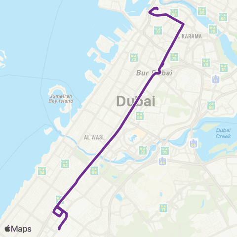 RTA Al Quoz Bus Sta - Al Ghubaiba Bus Sta map