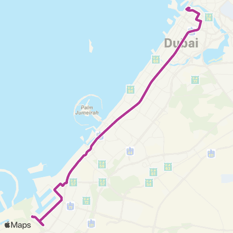 RTA Al Ghubaiba Bus Sta - Jebel Ali, Bus Sta map