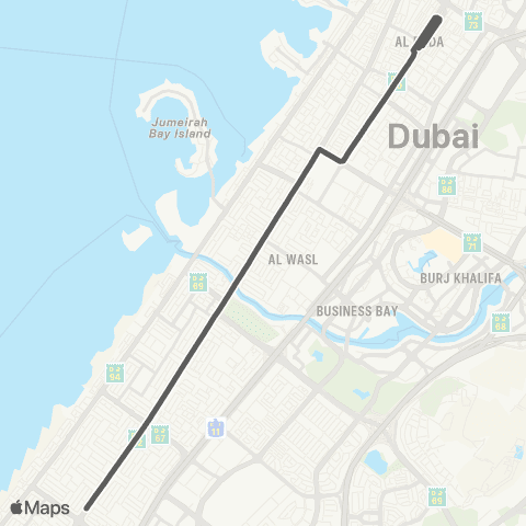 RTA Al Satwa Bus Station - Al Wasl Road 5 map