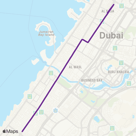 RTA Al Wasl Road 5 - Al Satwa Bus Station map
