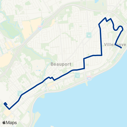 RTC Parc-O-Bus Ste-Anne - Terminus Beauport map