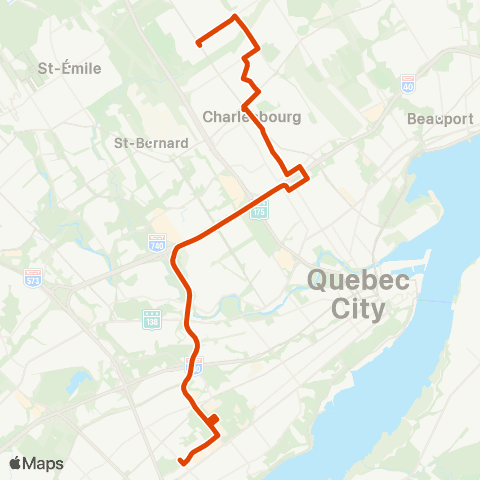RTC Ste-Foy Ctre via Univ. Laval - Orsainville map