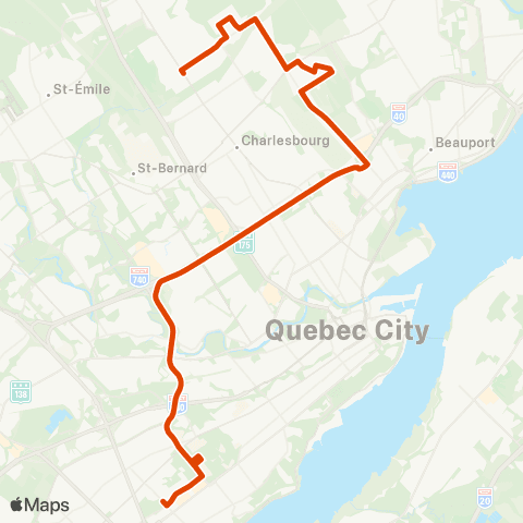 RTC Ste-Foy Ctre via Univ. Laval - Orsainville map