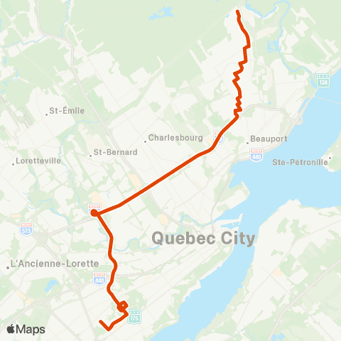 RTC Ste-Foy Ctre via Univ. Laval - Ste-Thérèse-de-Lisieux map