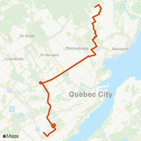 RTC Ste-Foy Ctre via Univ. Laval - Ste-Thérèse-de-Lisieux map