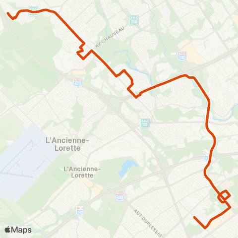 RTC Ste-Foy Ctre via Univ. Laval - Neufchâtel map