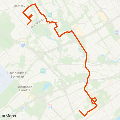 RTC Ste-Foy Ctre via Univ. Laval - Neufchâtel map