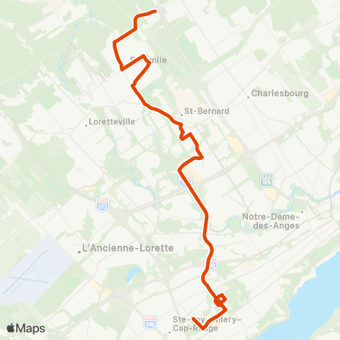 RTC Ste-Foy Ctre via Univ. Laval - St-Émile map