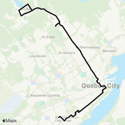 RTC Place d'Youville - Lac-Saint-Charles map