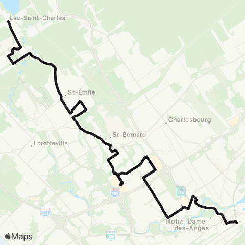RTC - Lac-Saint-Charles map