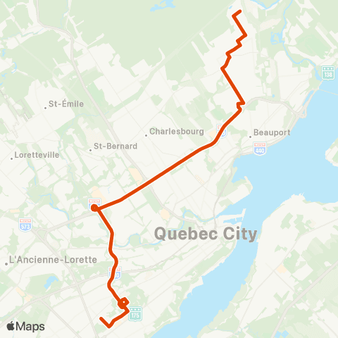 RTC Ste-Foy Ctre via Univ. Laval - Ste-Thérèse-de-Lisieux map