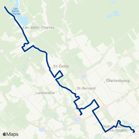 RTC Pl. Jacques-Cartier - Lac-Saint-Charles map
