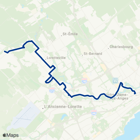 RTC Place Jacques-Cartier - Val-Bélair map