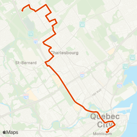RTC Colline Parlementaire - Terminus de la Faune map