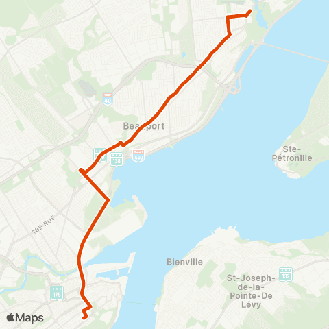 RTC Colline Parlementaire - Terminus Chute-Montmorency map